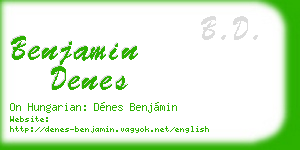 benjamin denes business card