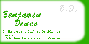 benjamin denes business card